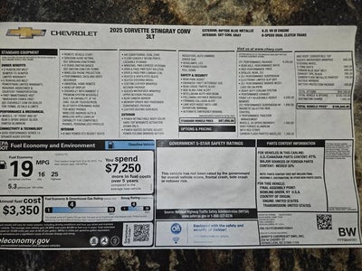 2025 Chevrolet Corvette Stingray 3LT