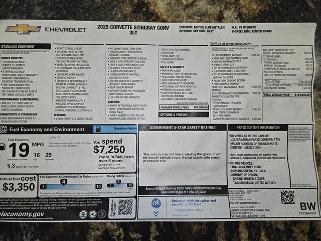 2025 Chevrolet Corvette Stingray 3LT