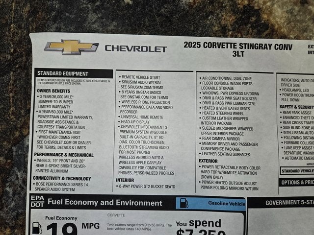 2025 Chevrolet Corvette Stingray 3LT