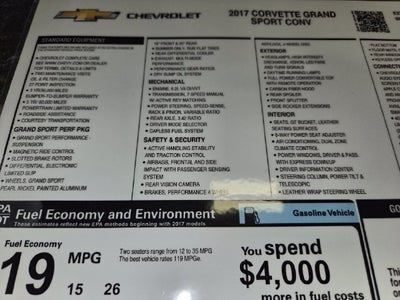2017 Chevrolet Corvette Grand Sport Grand Sport 2LT