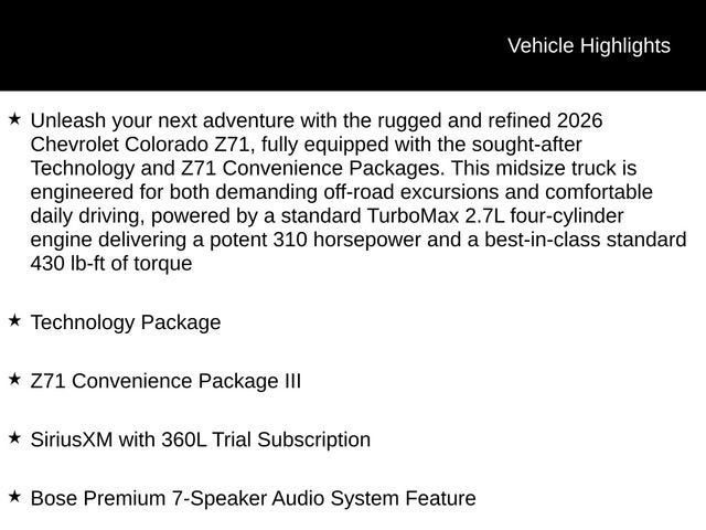 2026 Chevrolet Colorado Z71