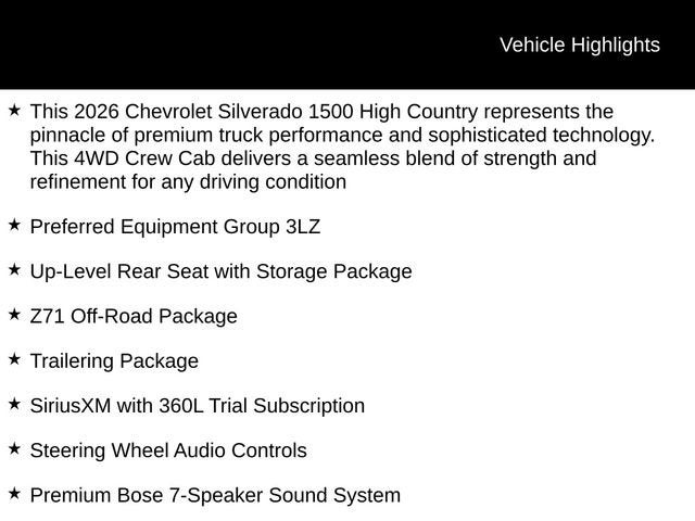 2026 Chevrolet Silverado 1500 High Country