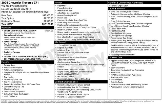 2026 Chevrolet Traverse Z71