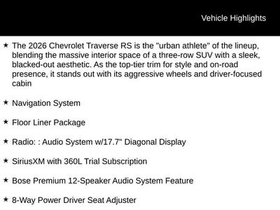 2026 Chevrolet Traverse RS