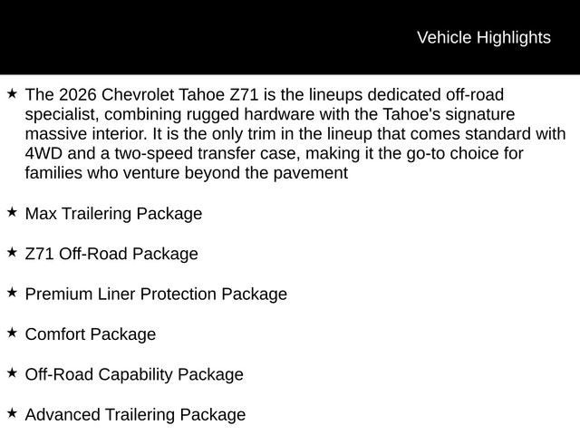2026 Chevrolet Tahoe Z71