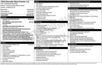 2026 Chevrolet Tahoe Premier