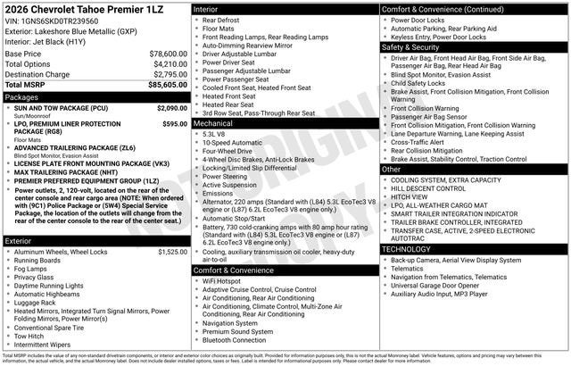 2026 Chevrolet Tahoe Premier