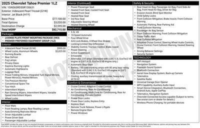 2025 Chevrolet Tahoe Premier