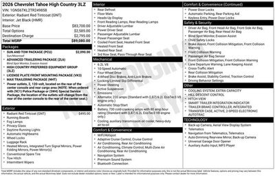 2026 Chevrolet Tahoe High Country