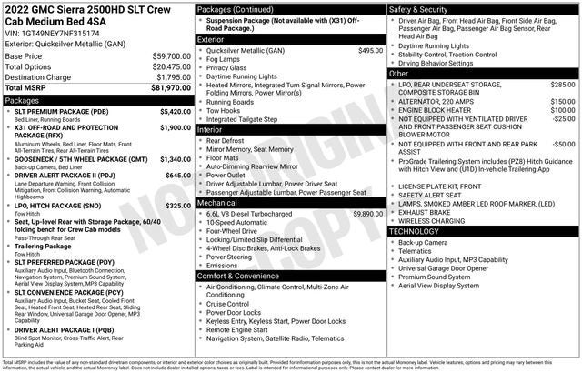 2022 GMC Sierra 2500 HD SLT