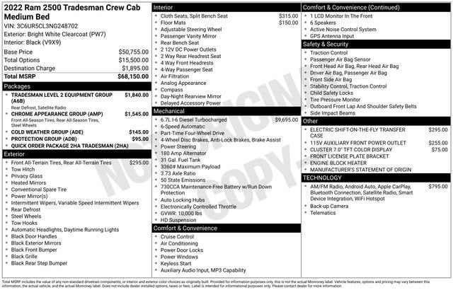 2022 RAM 2500 Tradesman