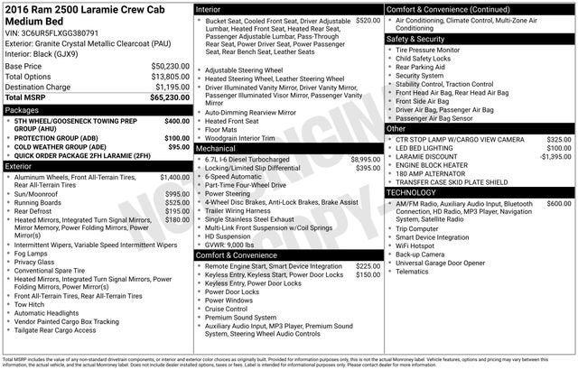 2016 RAM 2500 Laramie