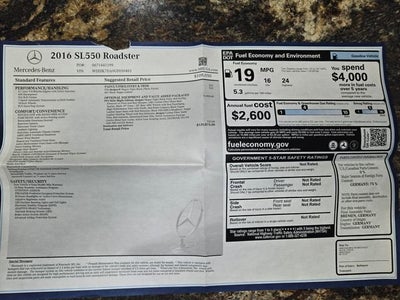 2016 Mercedes-Benz SL-Class SL 550