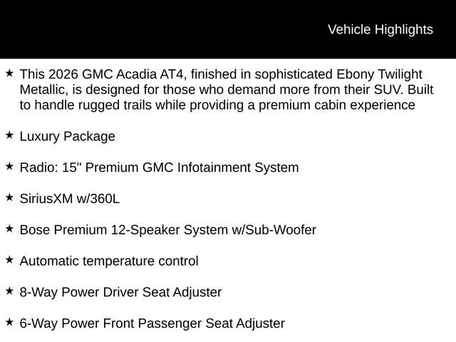 2026 GMC Acadia AT4