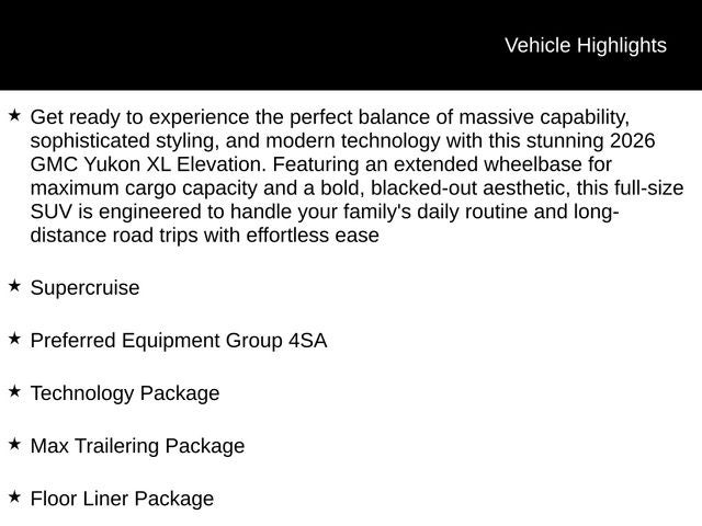 2026 GMC Yukon XL Elevation