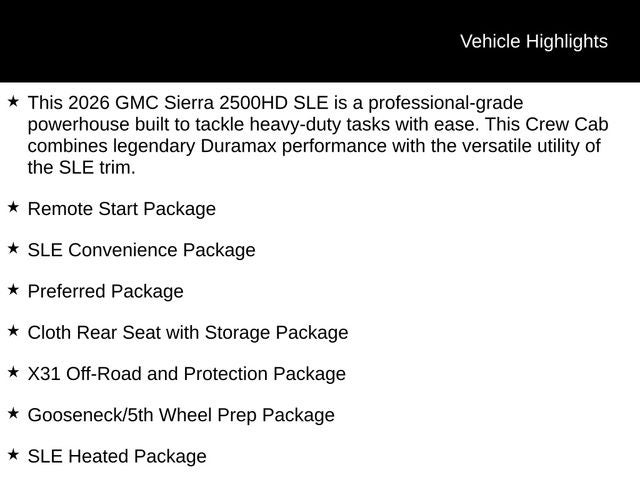 2026 GMC Sierra 2500HD SLE