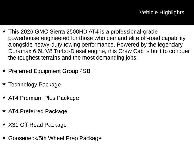 2026 GMC Sierra 2500HD AT4