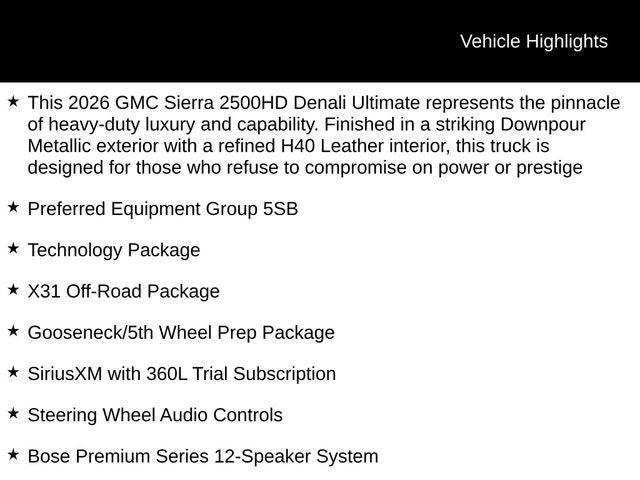 2026 GMC Sierra 2500HD Denali Ultimate