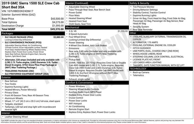 2019 GMC Sierra 1500 SLE