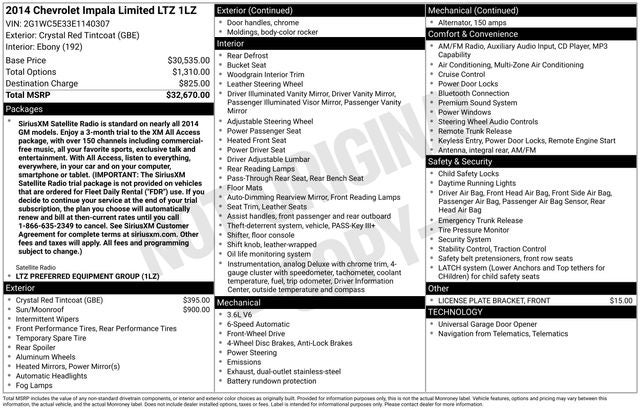 2014 Chevrolet Impala Limited LTZ