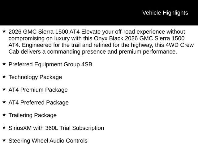 2026 GMC Sierra 1500 AT4