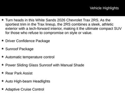 2026 Chevrolet Trax 2RS