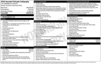 2026 Hyundai Palisade Calligraphy