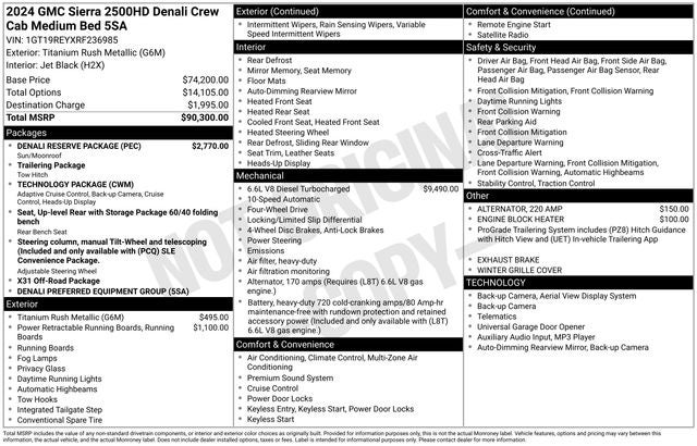 2024 GMC Sierra 2500HD Denali 6 3/4 FT BOX RESERVE