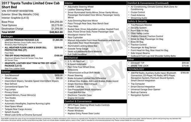 2017 Toyota Tundra Limited CrewMax