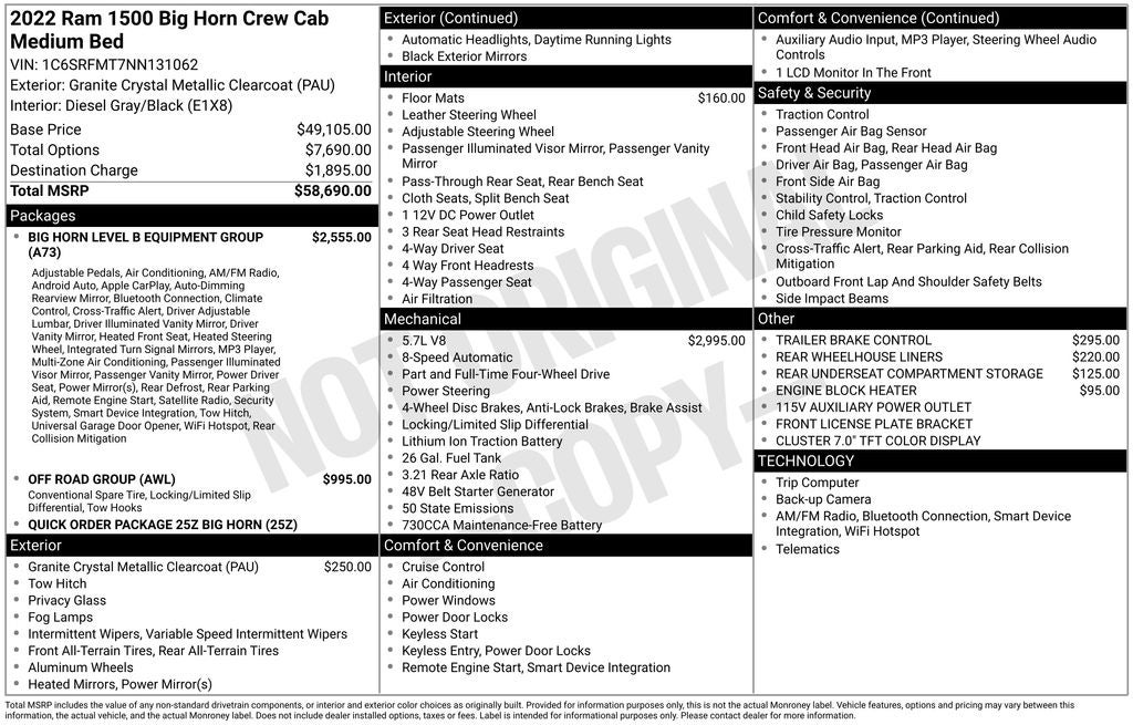 2022 RAM 1500 Big Horn/Lone Star