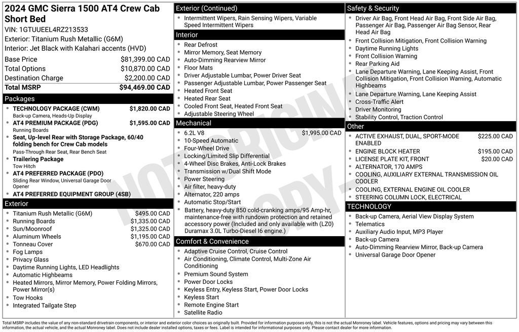 2024 GMC Sierra 1500 AT4 Short Box