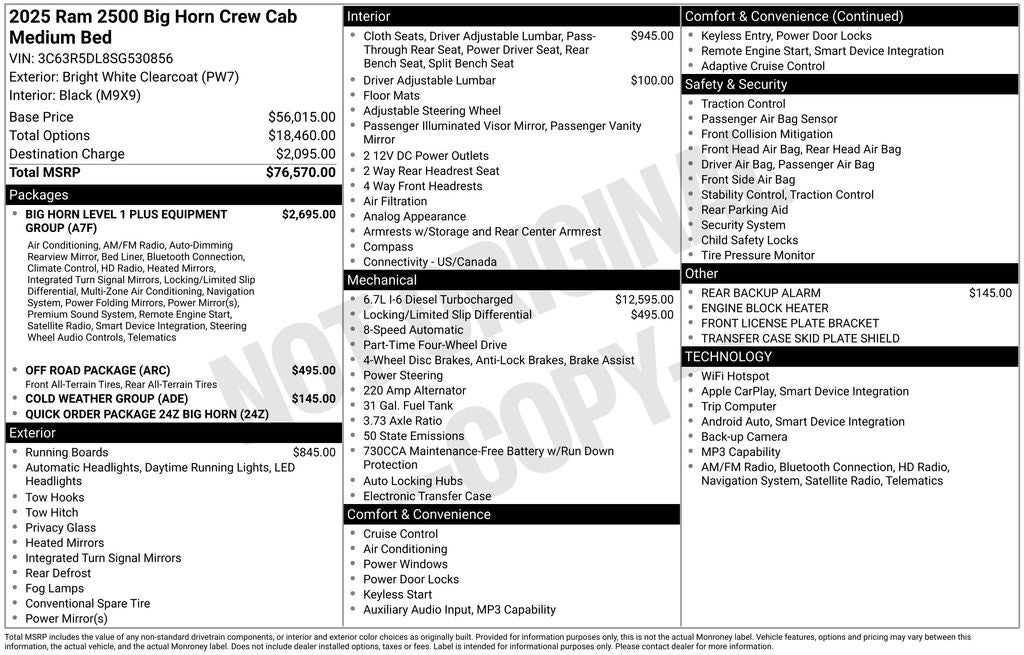 2025 RAM 2500 Big Horn 6'4" BOX